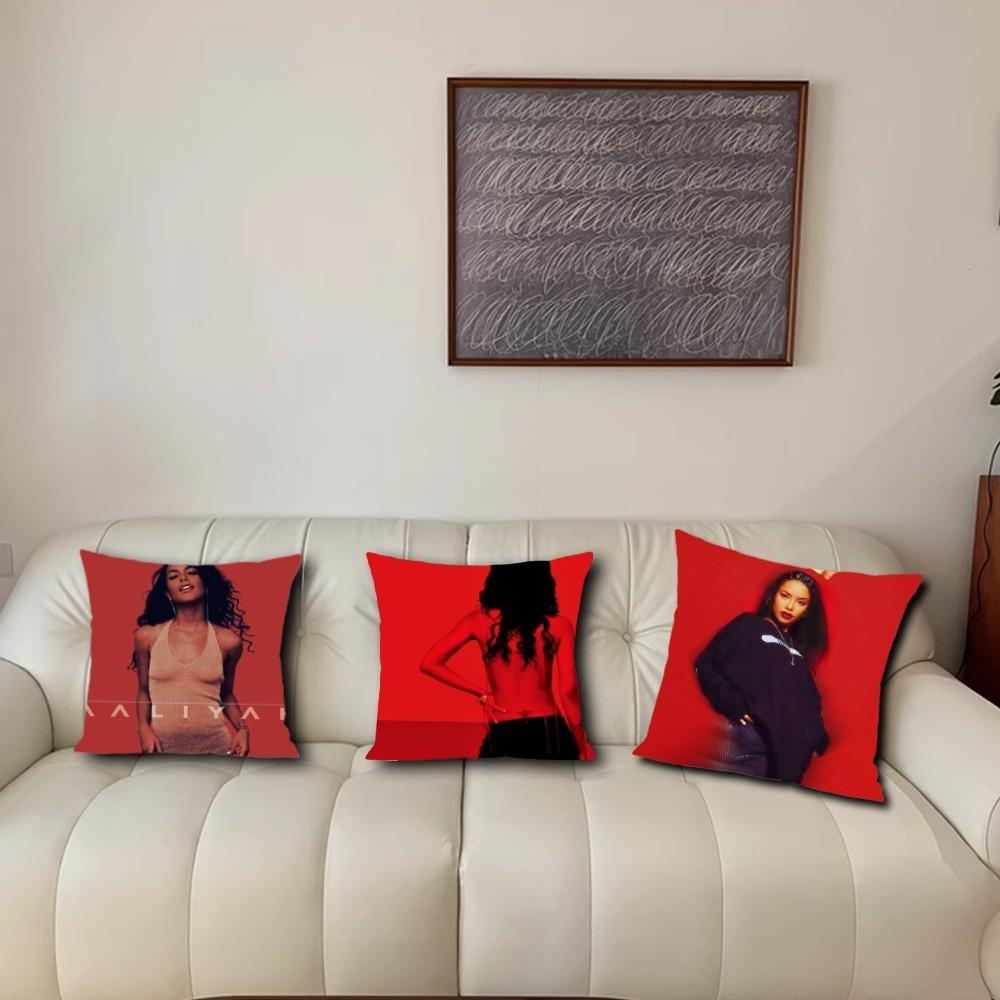 Red A-AaliyahS Album Pillow Case For Sofa Bedside Table Bedroom Backrest Living Office Cushion Printed Square Multiple