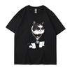 Summer Round Neck Cartoon Cute Big Boss Cat Printed Top Fashionable Casual Pure Cotton Short Sleeved Men's and Women's Unisex T-shirts