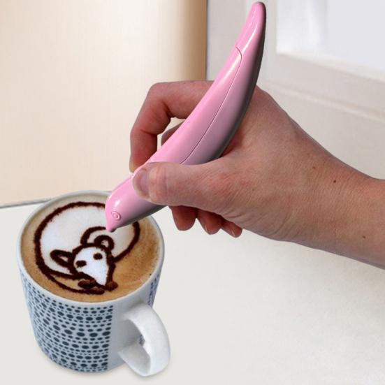 Electric Latte Art Pen Coffee Carving Pen for Cappuccino Art Cake Decoration Portable Spice Pen Professional Baking Tool for Coffee Enthusiasts And