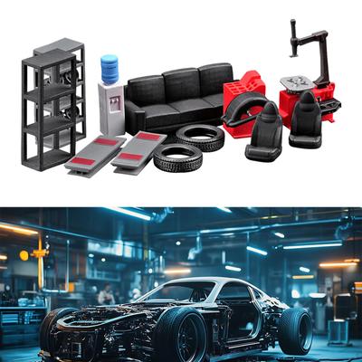 12 штук Модель инструмента для имитации техобслуживания автомобиля DIY Декорация Смола Аксессуар для мастерской для 1/64