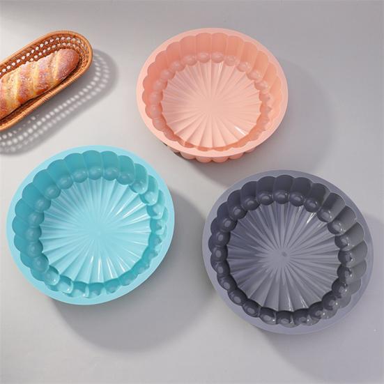 Silicone Baking Mold Sunflower Round Shape Easy Release Clean Baking Mold Heat-Resistant Cake Dessert Tool