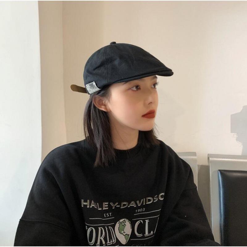 Japanese Ami Kaji Retro Literary And Artistic Personality Forward Hat Spring And Summer Sunshade Cap Solid Color Simple Beret Women
