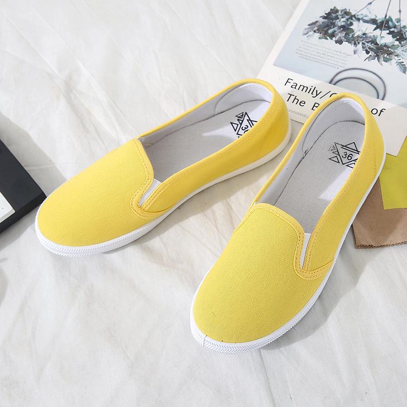 Модные женские кроссовки размера плюс 42, туфли без застежек, женские туфли на плоской подошве, холщовые мокасины, повседневная обувь цвета конфет, женские белые туфли, zapatos mujer