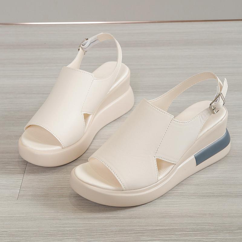 Summer Wedge Platform Sandals Fashion Retro Romen Beach Shoes Ladies Casual Peep Toe Soft Comfortable Sandalias