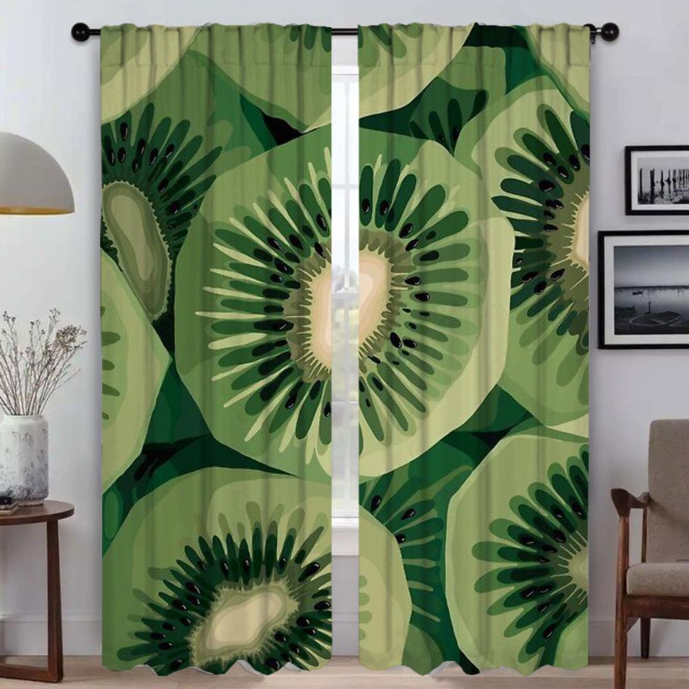 Window Curtain for Room 2 Panel Fruit Home Interior Curtains Shades Partition Halloween Decoration Tulle for Bedroom Living