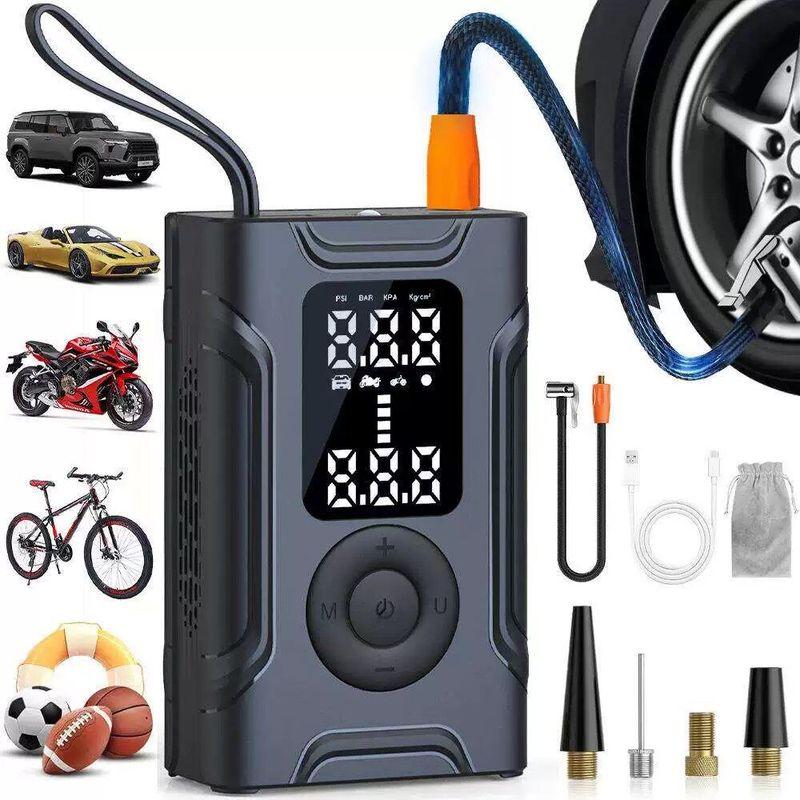 Car Air Pump, Car Tire Inflator, Portable Mini Digital Display Smart Wireless Car Air Pump