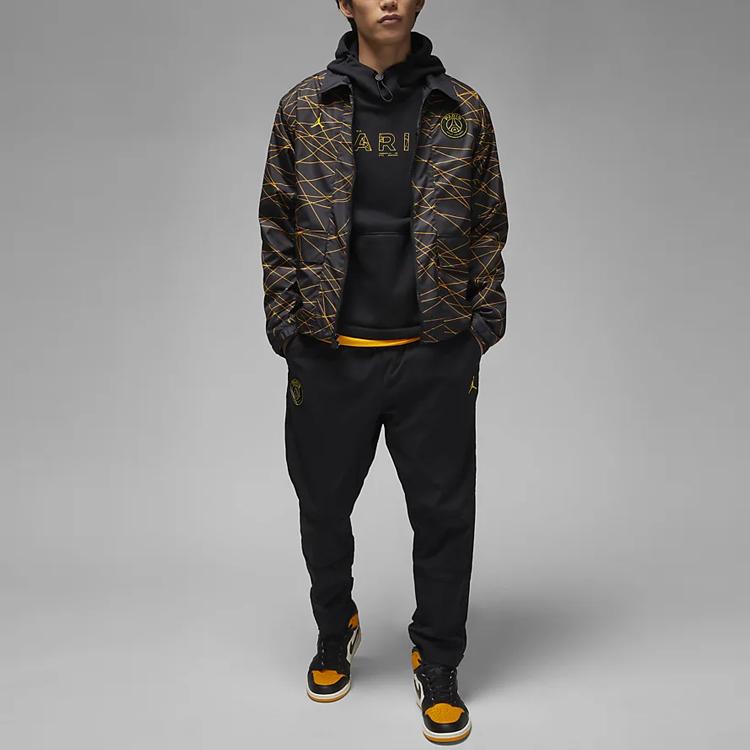 Jordan X Paris Saint-Germain Anthem Jacket (Asia Sizing) Black/Tour Yellow Men Streetwear DV0607-010