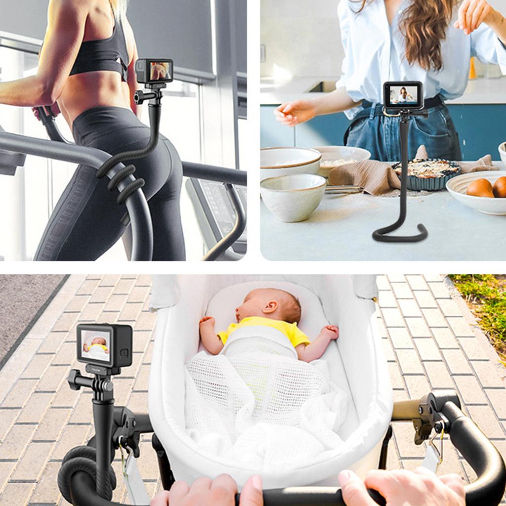 Гибкий штатив-гусиная шея для камеры, кронштейн-держатель, адаптер для крепления для GoPro11, настольный зажим-кронштейн с разъемом 1/4