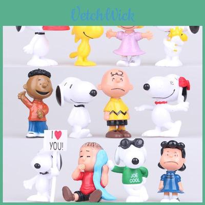 Очаровательный набор из 12 фигурок Peanuts Чарли Браун Снупи Люси Франклин для украшения торта