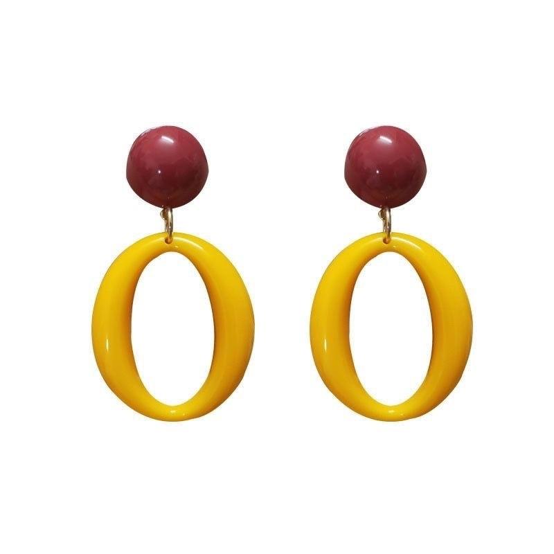 Прекрасные акриловые серьги-клипсы с цветами для женщин, богемные корейские большие геометрические круглые квадратные длинные свисающие серьги-клипсы, ювелирные изделия