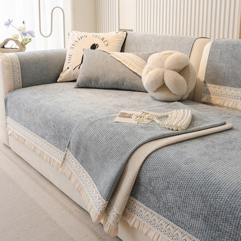 Новая подушка для дивана, всесезонная нескользящая подушка для сиденья, французский кремовый ветер, высококачественная накидка на диван, покрывало, полотенце