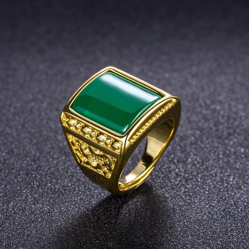 Sace Gems Классический размер отверстия можно регулировать, мужские кольца из агата из медного сплава