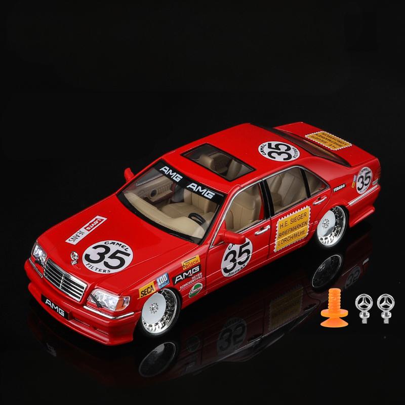 DZECY1 1:24 Mercedes Benz S W140 320SEL luxury cars Alloy Metal Diecast Model Car Sound And Light Pull Back Birthday Present For Child