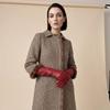 Перчатки из ПУ кожи с полным пальцем Однотонные Варежки Эластичные Длинные Перчатки Зимние
