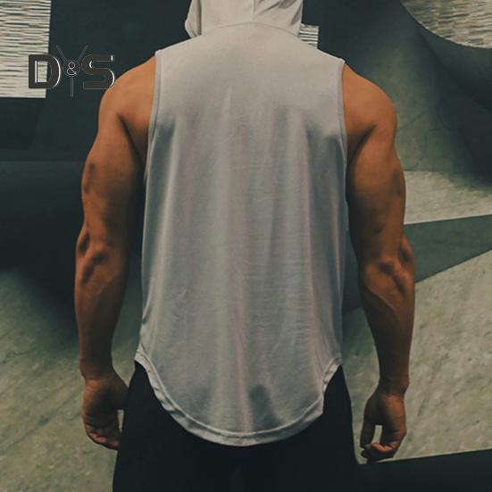 Мужской спортивный жилет, тонкий, свободный, с капюшоном, быстросохнущий, однотонный, легкий, эластичный, для баскетбола, бега, спортзала, тренировок