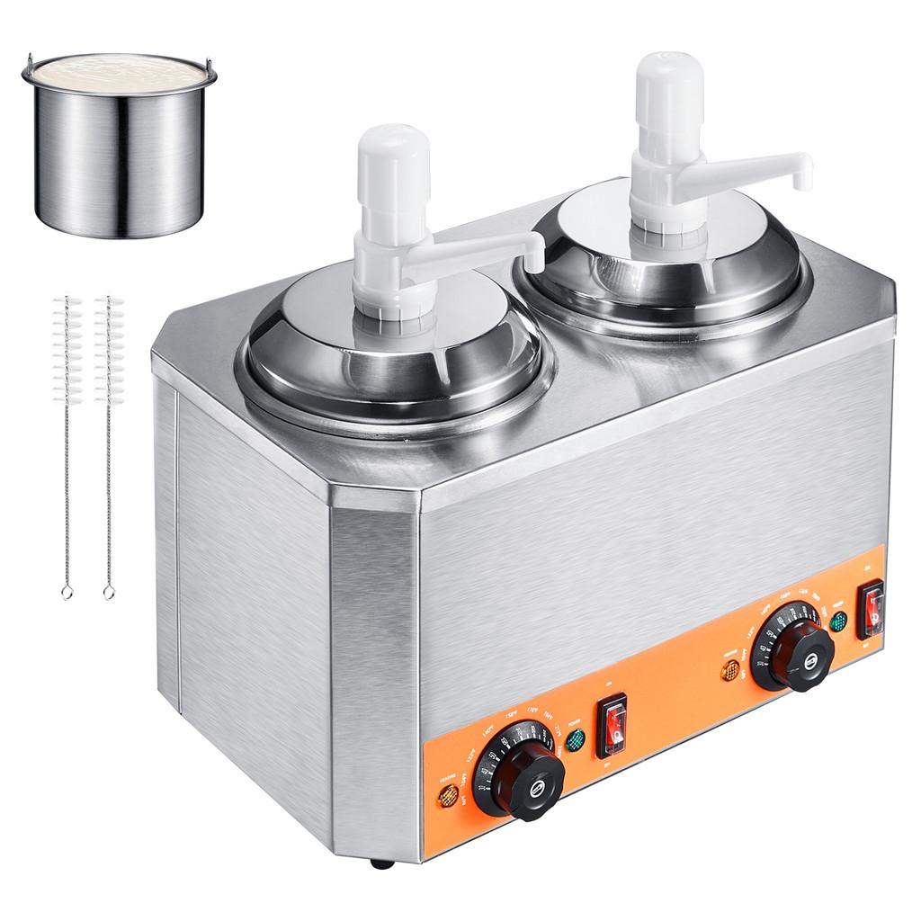 650 Вт/1300 Вт Электрический диспенсер для сыра из нержавеющей стали Коммерческий подогреватель горячей помадки Пластиковый диспенсер с двойными насосами