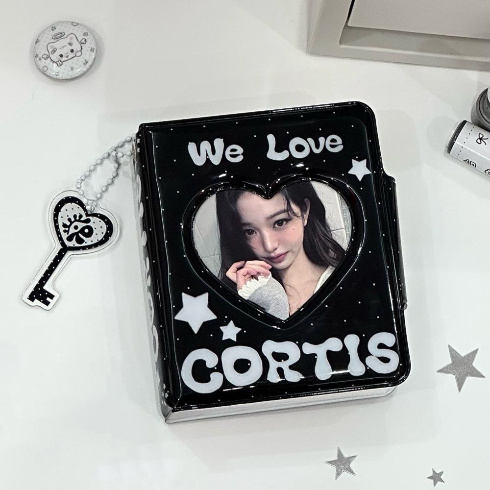 Корейский держатель для фотокарточек из ПВХ Черный Cortis 32 кармана Альбом для фотокарточек Книга для коллекции карточек айдолов