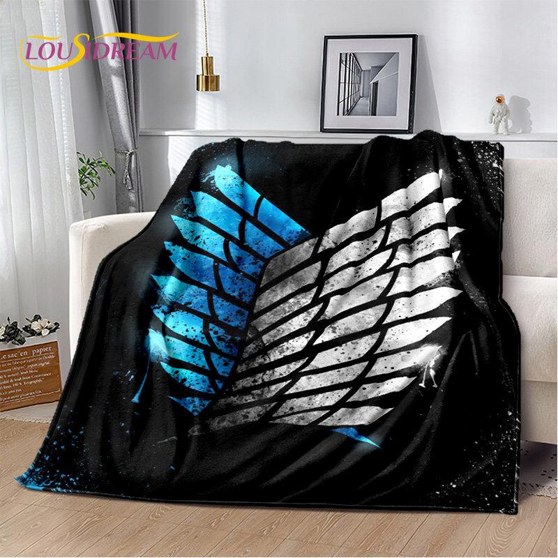 Мягкое плюшевое одеяло из японского аниме «Атака Титанов», фланелевое одеяло для гостиной, спальни, кровати, дивана, офиса