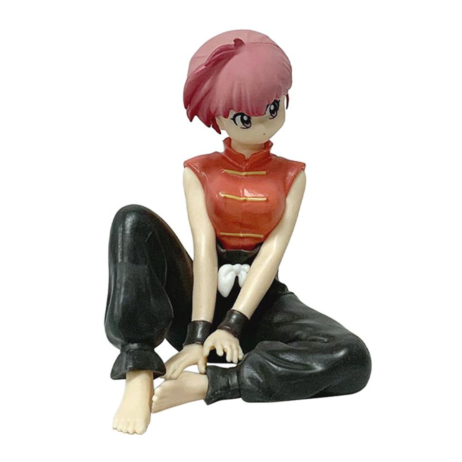 НОВИНКА В НАЛИЧИИ 10 см Ranma 1/2 Тэндо Аканэ Ранма ПВХ Аниме Фигурка Периферия Каваи Сидячие Игрушки Настольные Украшения для Автомобиля Модель Подарки