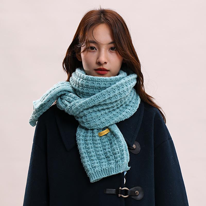 Red Scarf For Women 2024 New Winter Yarn Versatile Korean Version High-End Feeling Birthday Gift Couple Knitted Scarf