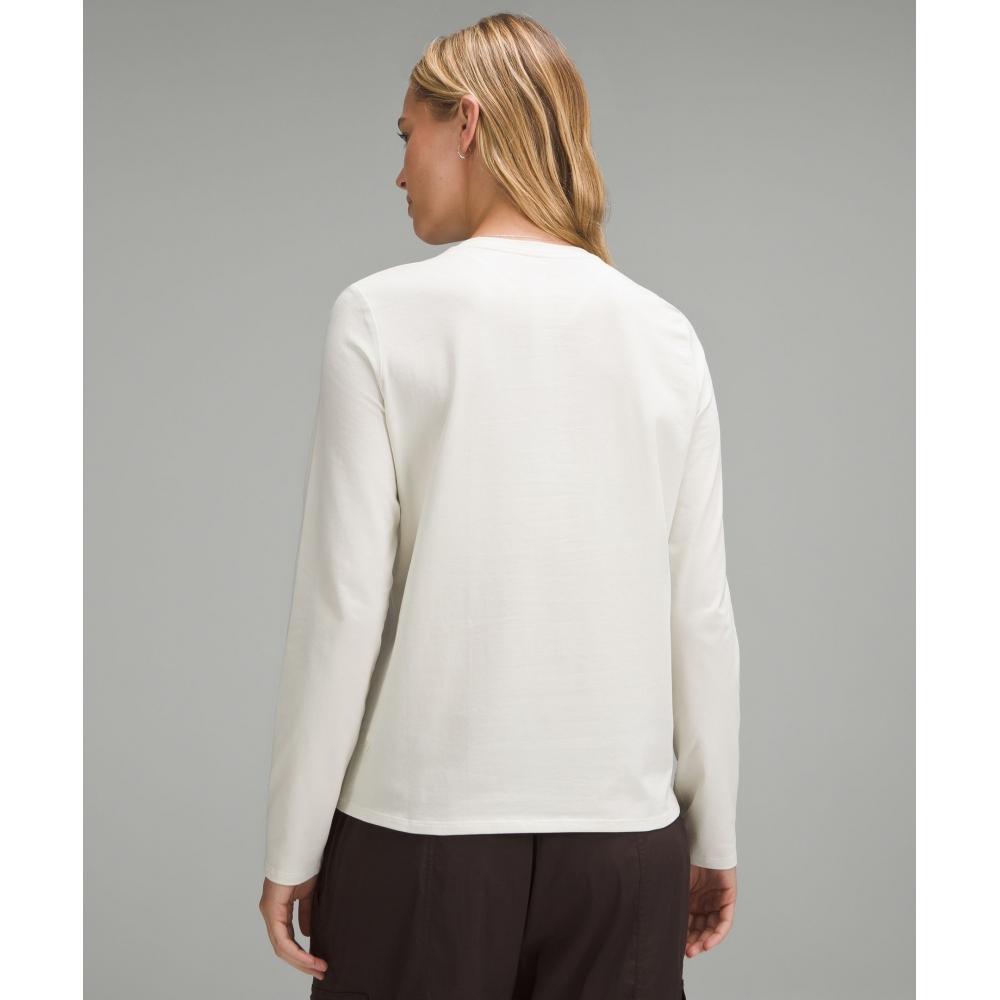 Lululemon Organic Cotton Crewneck Long Sleeve Shirt Bone