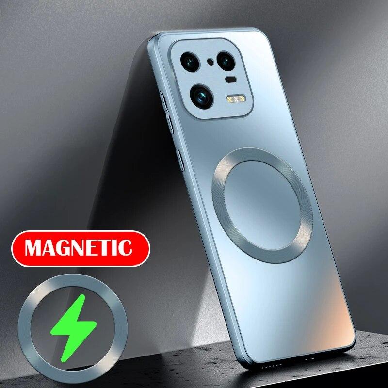 Роскошный матовый силиконовый жесткий чехол для Xiaomi Mi 14 13 13T 12 12T 11 Poco F3 F4 F5 Pro, матовый магнитный чехол для телефона с беспроводной зарядкой