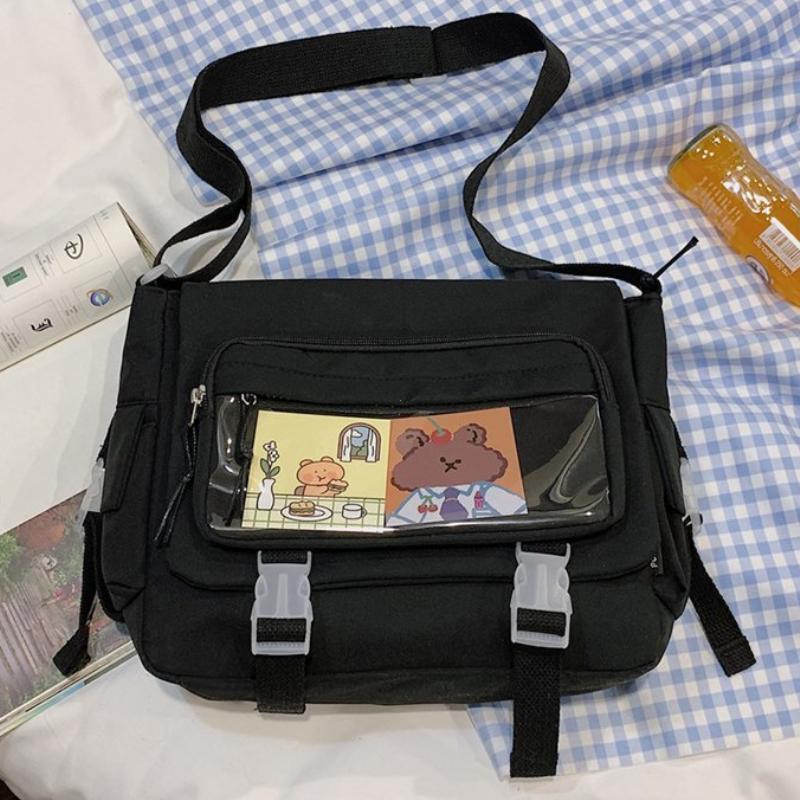 Waterproof Canvas Messenger Bag Women Men Handbags School Student Shoulder Bag Fashion Large Capacity Crossbody Bag Satchels KTB