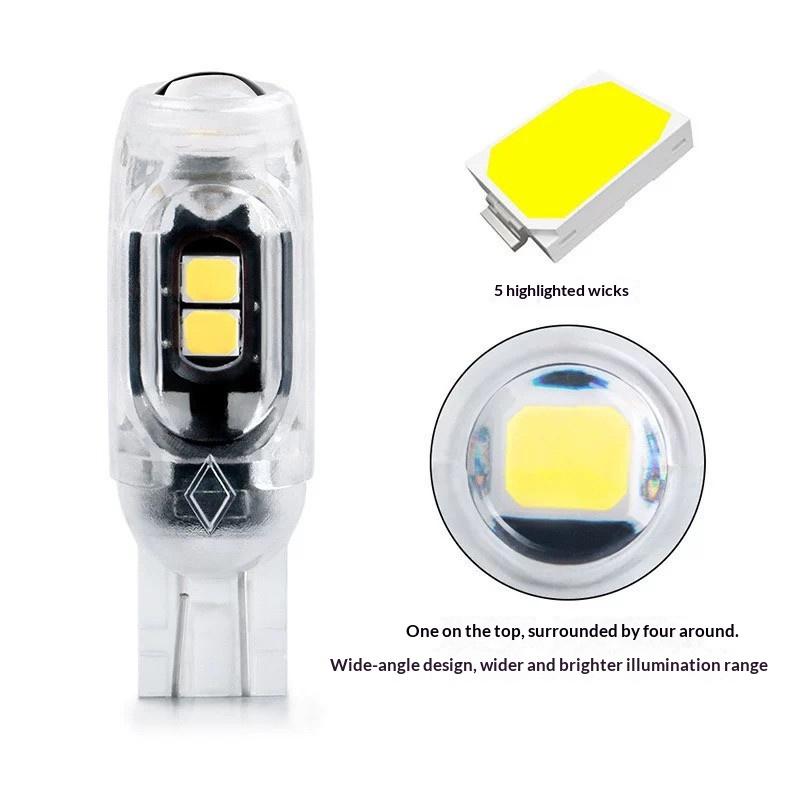 2 шт. Стробоскоп T10 LED W5W 194 168 5SMD 2835 Лампа Поворотника Салонного Света Автомобиля Чтения Двери Номерного Знака Клиновидная Лампа 12В