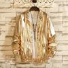 2024 Spring Jacket Men Students Bright Jacket Silver Gold Jacket Men Loose Tops