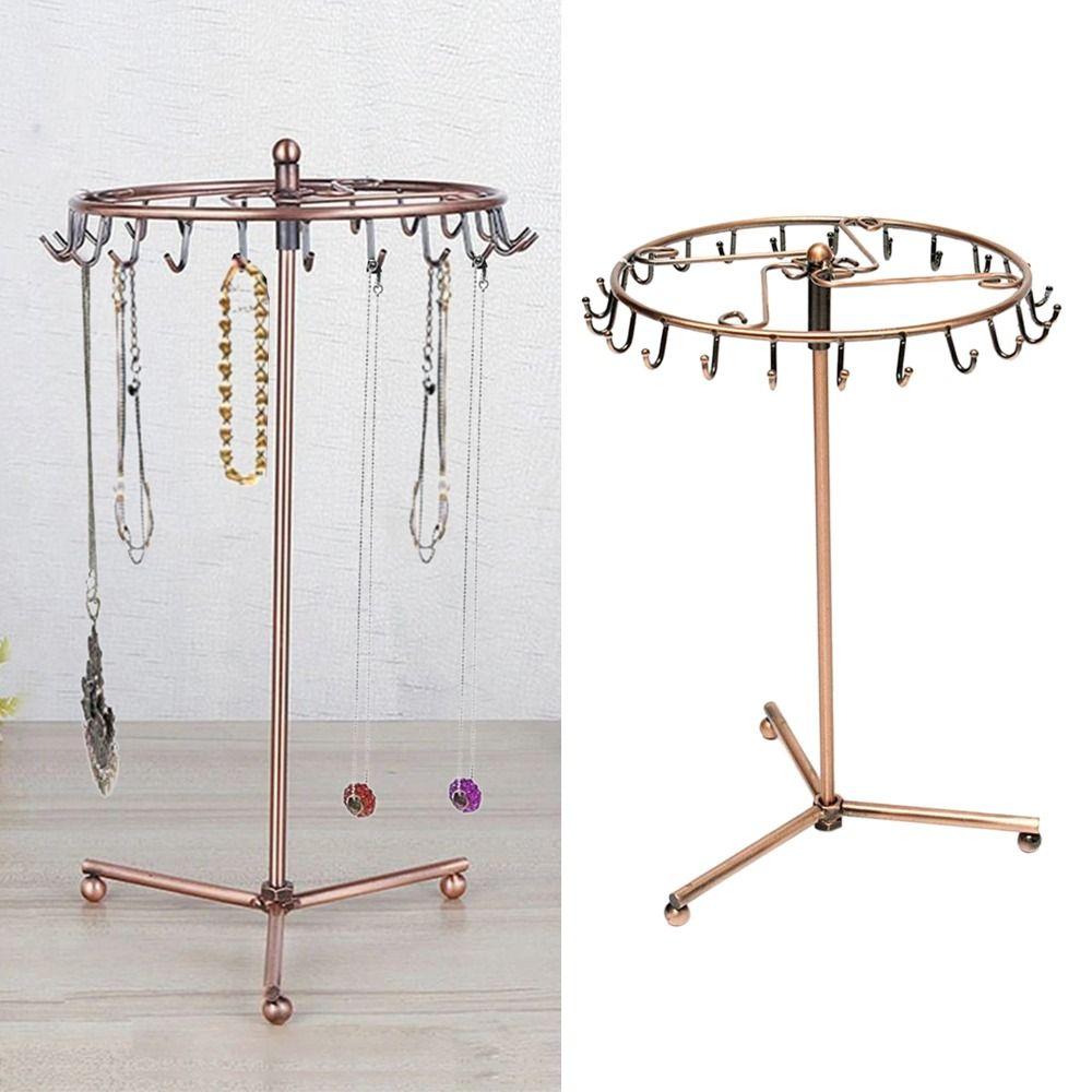 Металлическая вращающаяся подставка для ювелирных изделий, 2 цвета, стеллаж для выставки товаров сережек, новая подвесная полка для ювелирных изделий, товары для дома
