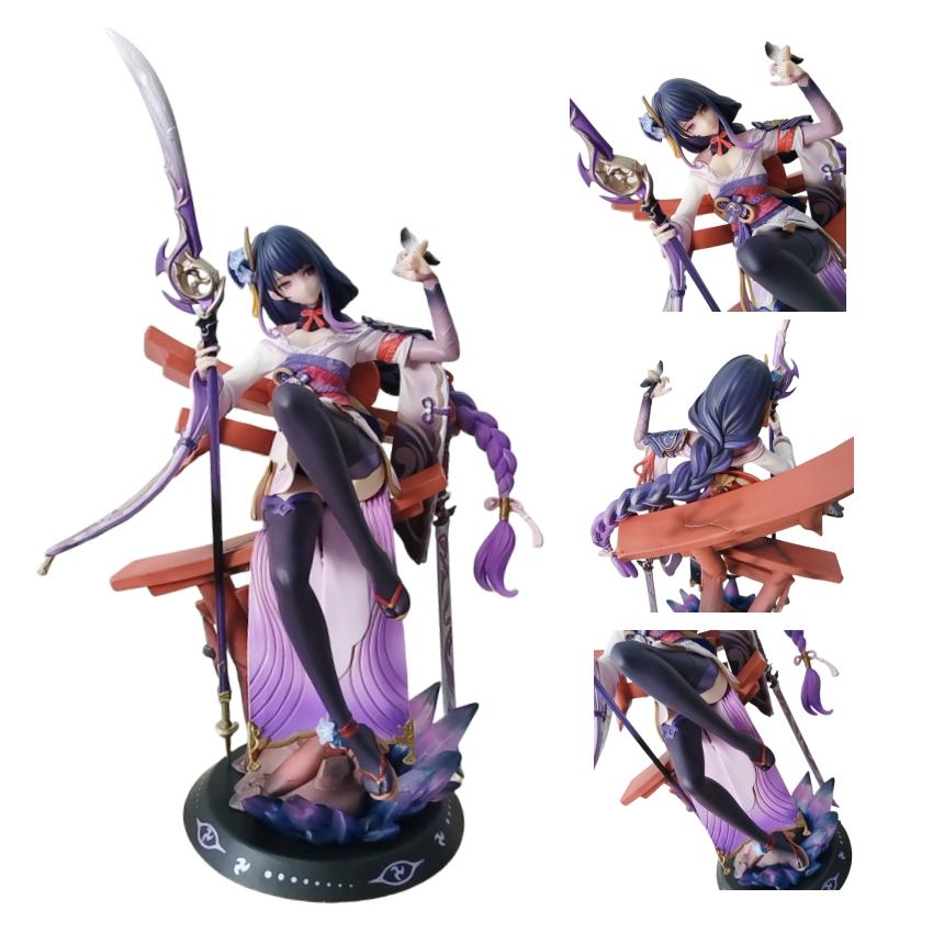 Genshin impact Raiden Shogun Beelzebul Bath towel Girl 1/4 figure PVC toy Game Statue Adult Anime Action Model Doll Gift toys