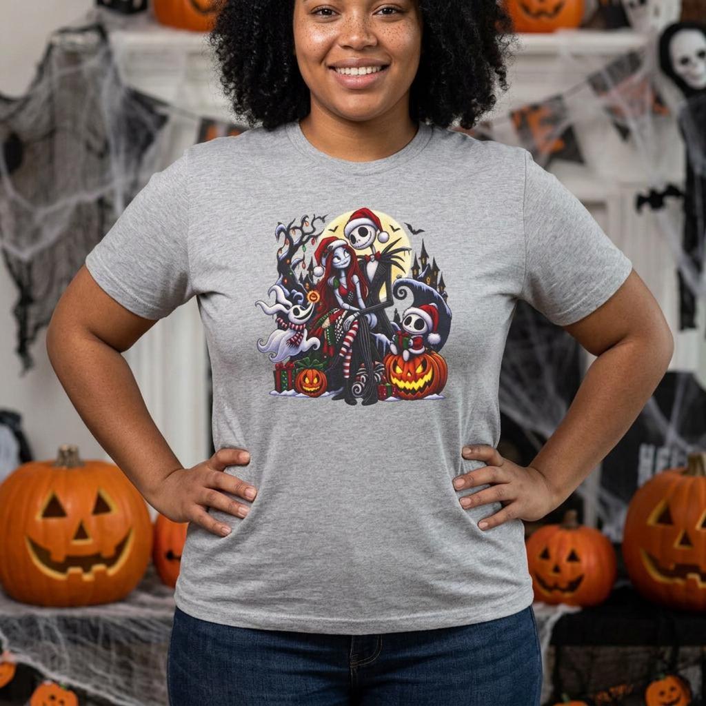 Spooky Skeleton Crew Halloween T-Shirt | Pumpkin Jack-O'-Lanterns