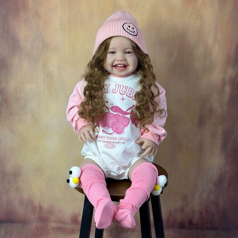 BZDOLL Reborn Baby из мягкой силиконовой ткани, тело, улыбающаяся девочка, 60 см, 24 дюйма, кукла принцессы, коллекция Bebe Artist для малышей