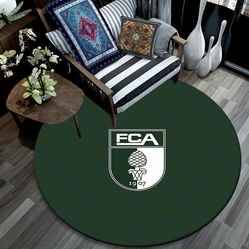 FC Augsburg,Round Area Rug,Carpet Rug for Living Room Bedroom Sofa Playroom Decor,Non-slip Floor Mat