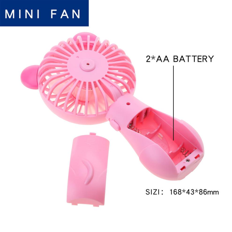 Handheld Fan Cute Cartoon Animal Fans Soft Foam Battery Powered for Student Panda Kitten Fan Portable Color E