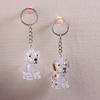 Cute Transparent Dog Hair Storage Cute Pendant Keychain Bag Pendant Couple Car Key Chains Jewelry Souvenir Collection Gift