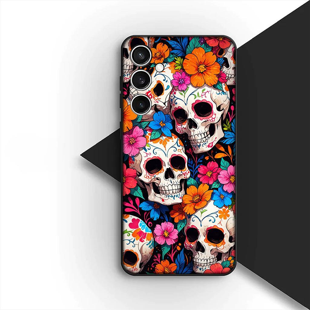 Чехол-череп с цветами для Motorola Moto Edge 50 30 Fusion 40 NEO Ultra Pro G35 G45 G75 G85 G35 Защитный чехол