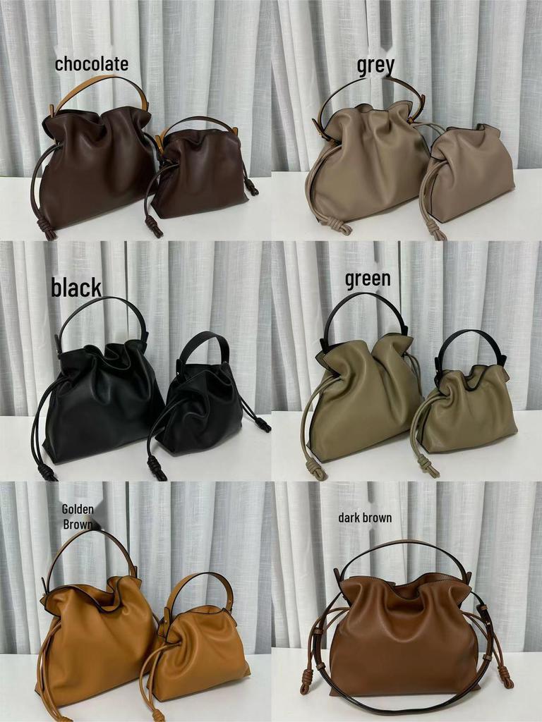 2024 Soft Cowhide Drawstring Bucket Bag – Women's Crossbody In Autumn/Winter Style