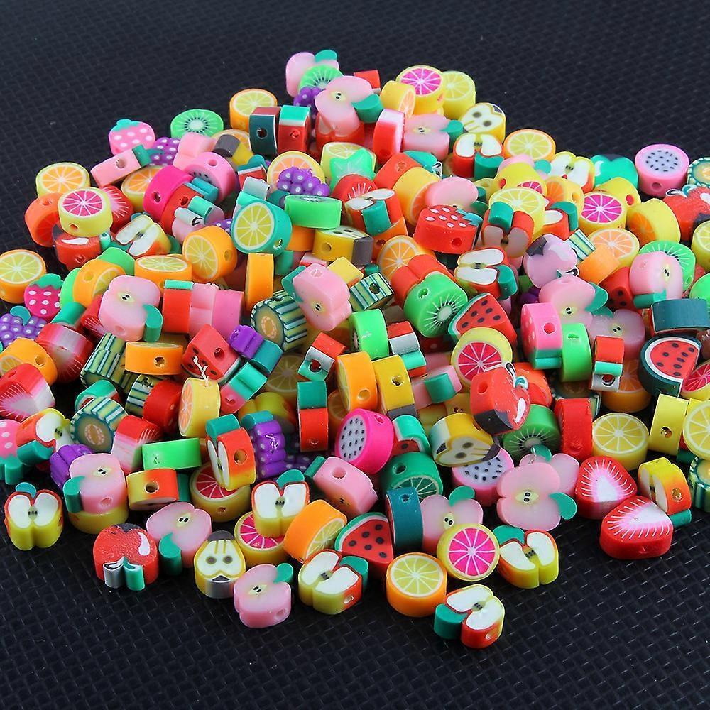 200pcs Multicolor Fruit Bead Set - Polymer Clay for DIY Jewelry