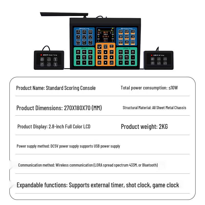 Leile Portable Wireless Basketball Electronic Scoreboard with 24-Second Shot Clock