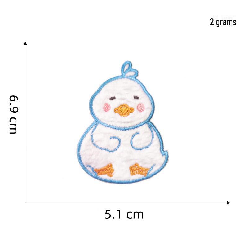 Самоклеящиеся наклейки с вышивкой в виде мультяшной утки для чехлов для телефонов и одежды