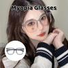 New Wood Grain Mirror Legs Myopia Glasses Fashion Vintage Anti Blue Light Transparent Glasses Near Sight Eyeglasses