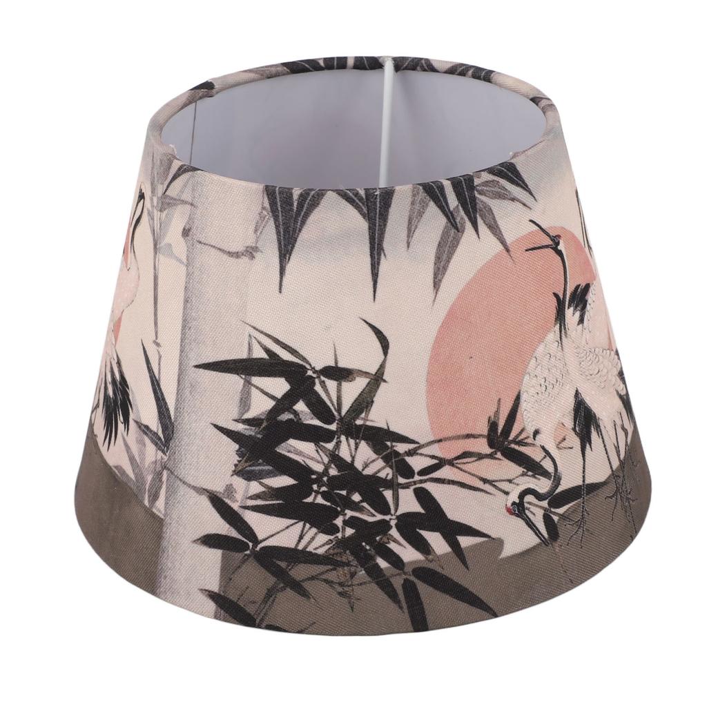 Chinese Style Lamp Shade Cloth E27 E14 Red Crowned Crane Decorative Drum Lamp Shade for Table Floor