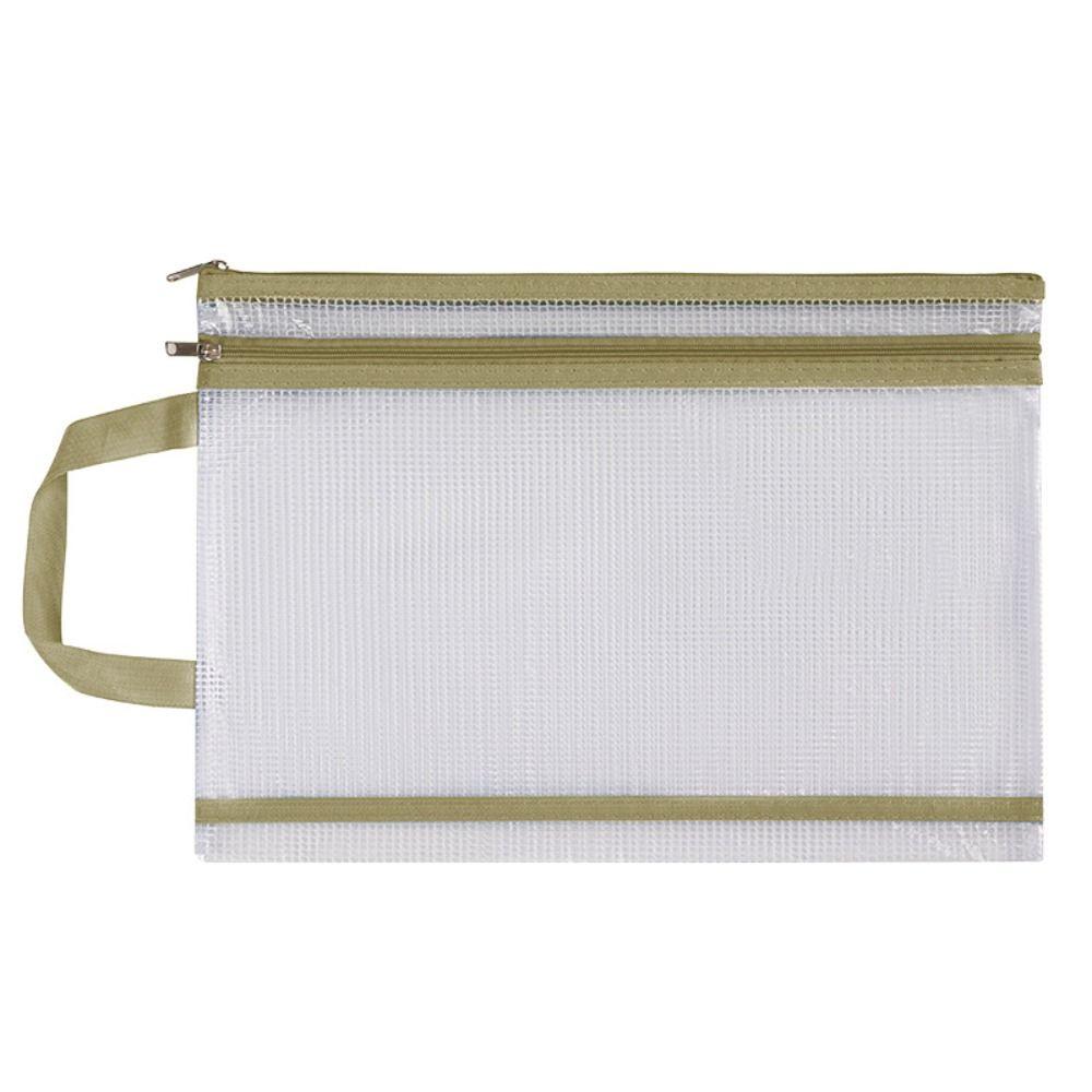 Transparent A4 File Folder Bag Waterproof Document Bag Mesh Zipper Storage Bag  School Office