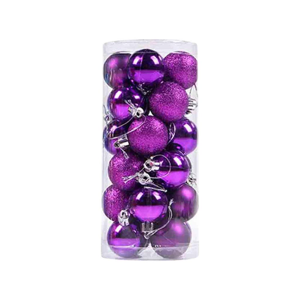 24PCS Christmas Ball Ornaments Mini Shatterproof Plastic Christmas Baubles Set for Holiday Party Wreath Tree Decor(1.57inch)