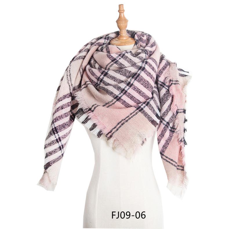 Осень и зима новый круглый шарф полиэстер с шипами шерсть двусторонний квадратный шарф в клетку женский шарф шаль
