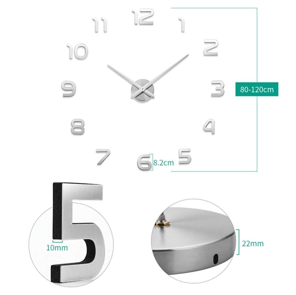 Настенные часы, большие настенные часы «сделай сам», 3D художественная наклейка с номером, безрамные декоративные часы для домашнего офиса, украшения гостиной