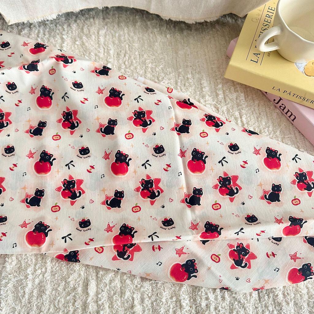 100% Cotton Digital Print Korean Style Cartoon Animal & Floral Fabric for Women's Clothing, Children's Wear, Family Outfits, Homewear & DIY Projects