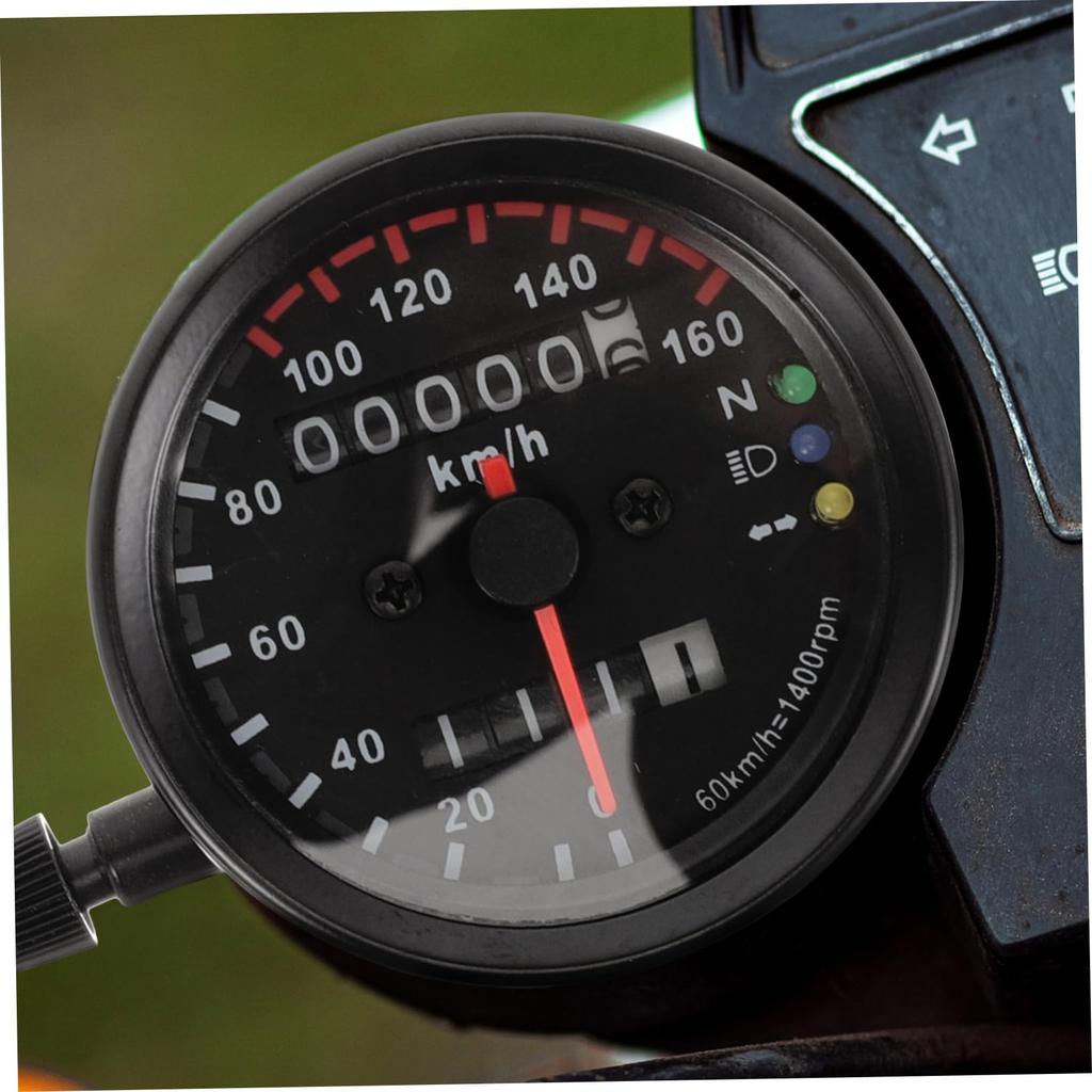 FUNOMOCYA Motorcycle High Accuracy Speedometer Black Metal High Odometer Motorcycle