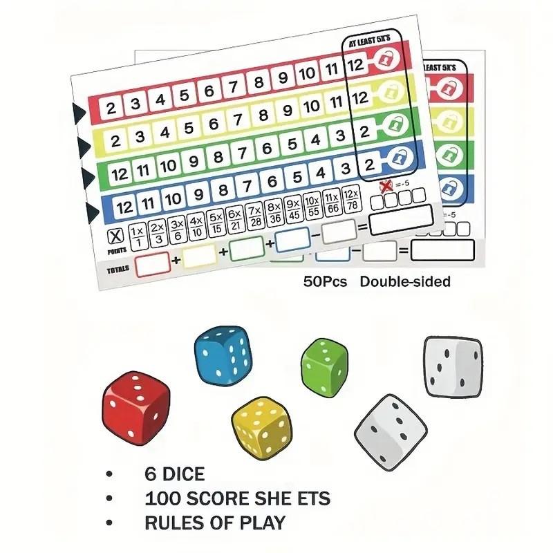 Семейная игра Qwixx из картона для интерактивного веселья на вечеринке